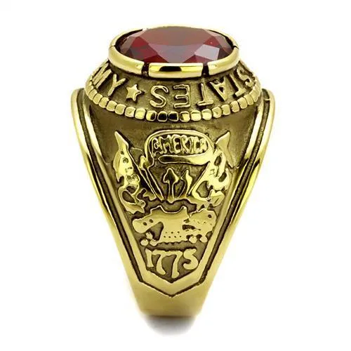 TK414706G IP GoldIon Plating Stainless Steel Ring with Synthetic Synthetic Glass in Siam Alamode Rings