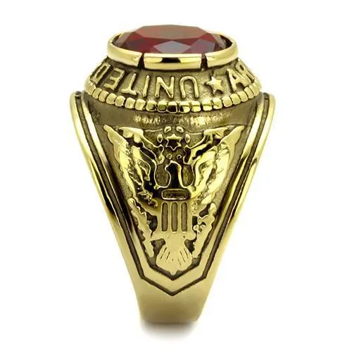 TK414706G IP GoldIon Plating Stainless Steel Ring with Synthetic Synthetic Glass in Siam Alamode Rings