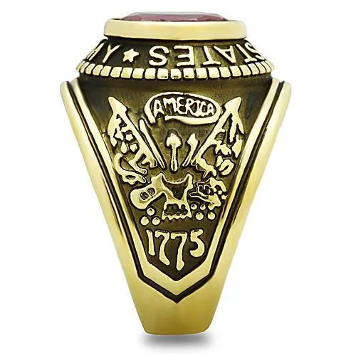 TK414706G IP GoldIon Plating Stainless Steel Ring with Synthetic Synthetic Glass in Siam Alamode Rings