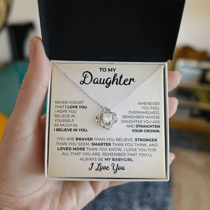 To My Daughter I Love You Message Card Necklace ShineOn Fulfillment Necklaces