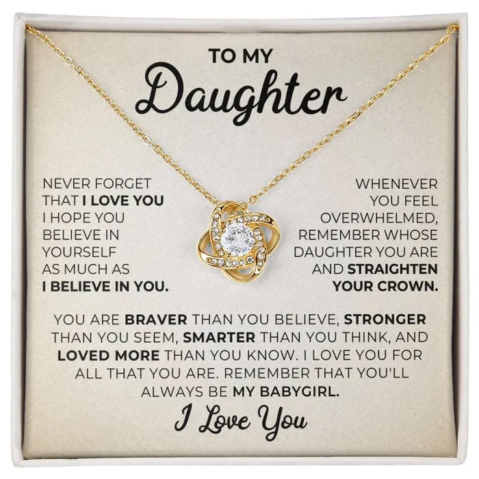 To My Daughter I Love You Message Card Necklace ShineOn Fulfillment Necklaces