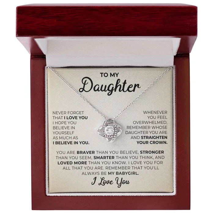 To My Daughter I Love You Message Card Necklace ShineOn Fulfillment Necklaces
