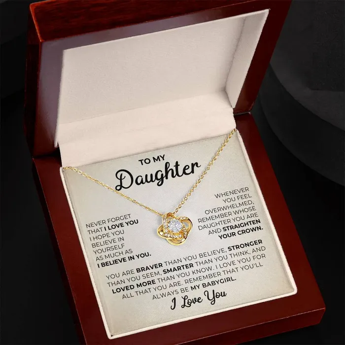 To My Daughter I Love You Message Card Necklace ShineOn Fulfillment Necklaces