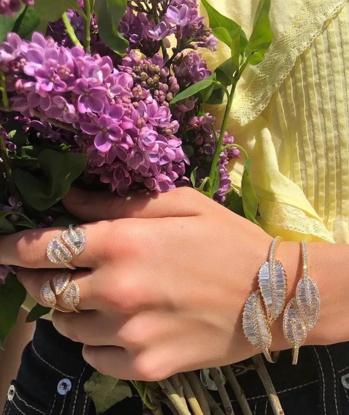 TRILEAF DIAMOND RING anitako Rings