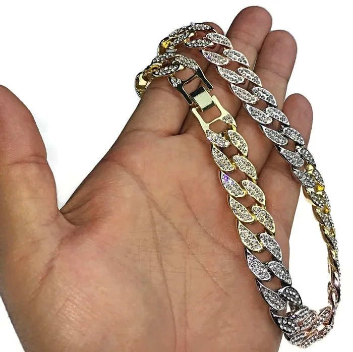 TriTone Iced Cuban Link Chain Necklace 24 x 16MM Bling Cartel Admin Necklaces TriTone Iced Cuban Link Chain Necklace 24 x 16MM Bling Cartel Admin Necklaces