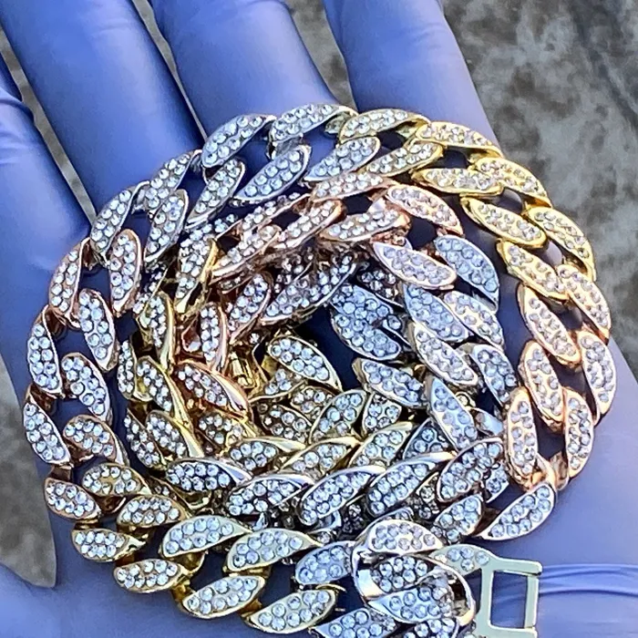TriTone Iced Cuban Link Chain Necklace 24 x 16MM Bling Cartel Admin Necklaces TriTone Iced Cuban Link Chain Necklace 24 x 16MM Bling Cartel Admin Necklaces