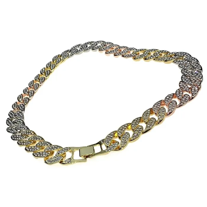 TriTone Iced Cuban Link Chain Necklace 24 x 16MM Bling Cartel Admin Necklaces TriTone Iced Cuban Link Chain Necklace 24 x 16MM Bling Cartel Admin Necklaces