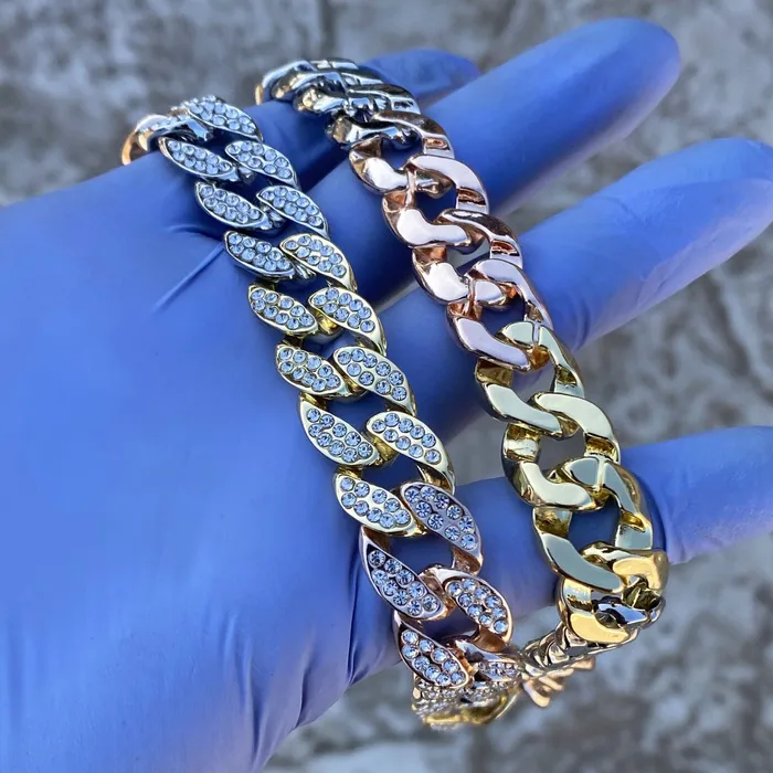 TriTone Iced Cuban Link Chain Necklace 24 x 16MM Bling Cartel Admin Necklaces TriTone Iced Cuban Link Chain Necklace 24 x 16MM Bling Cartel Admin Necklaces