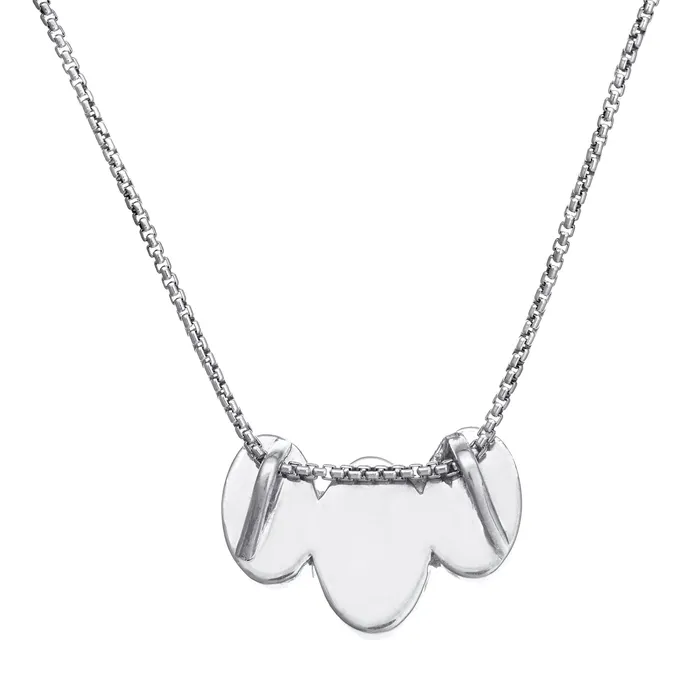 Triple Oval Cremation Necklace in 14K White Gold closebymejewelry Necklaces