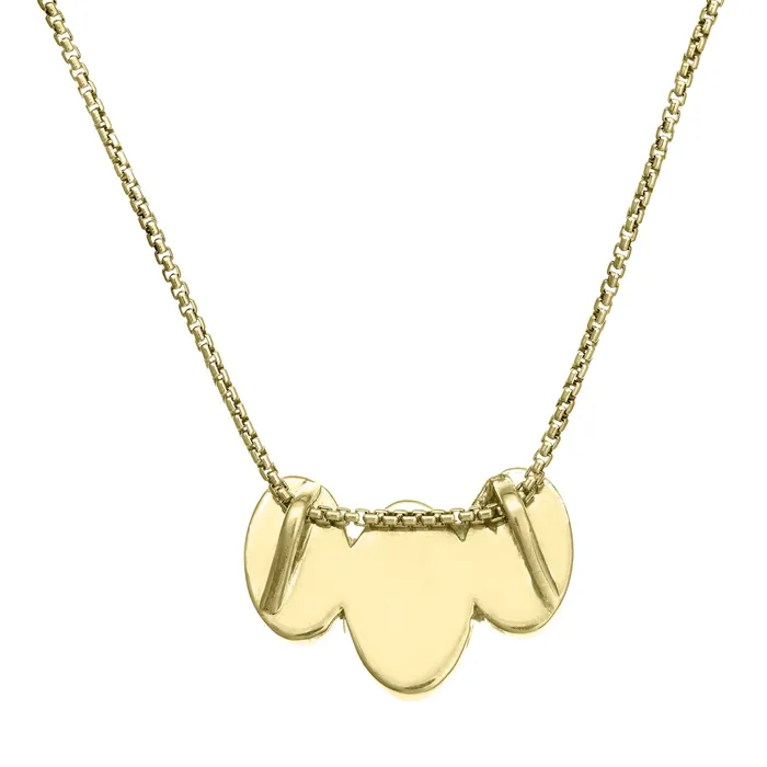 Triple Oval Cremation Necklace in 14K Yellow Gold closebymejewelry Necklaces