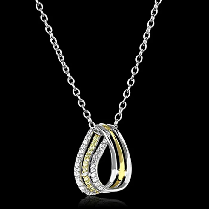 TS157 GoldRhodium 925 Sterling Silver Chain Pendant with AAA Grade CZ in Topaz Alamode Necklaces TS157 GoldRhodium 925 Sterling Silver Chain Pendant with AAA Grade CZ in Topaz Alamode Necklaces
