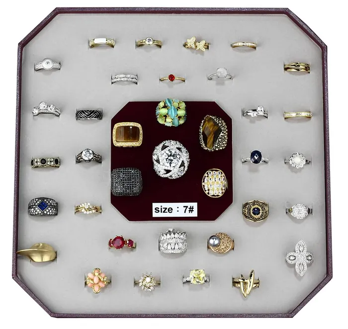 VK007SIZE7 Assorted Brass Ring with Assorted in Assorted Alamode Rings