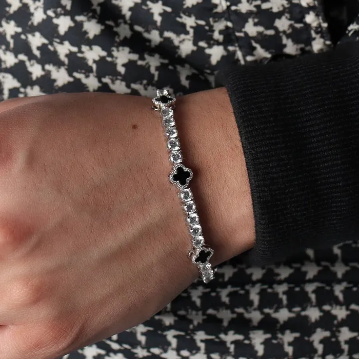 VVS Jewelry 4 Leaf Clover Diamond Tennis Bracelet VVS Jewelry Bracelets