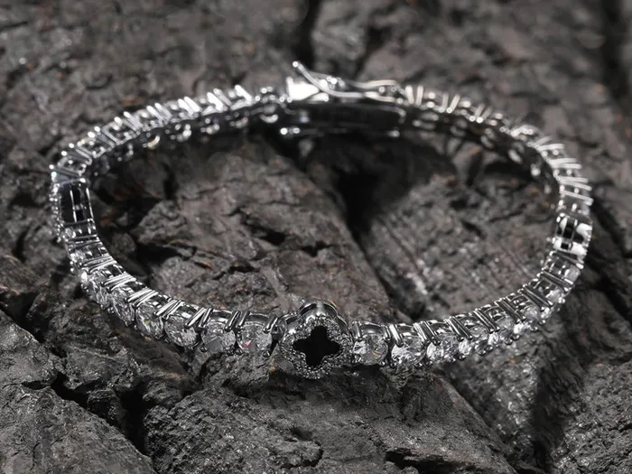 VVS Jewelry 4 Leaf Clover Diamond Tennis Bracelet VVS Jewelry Bracelets