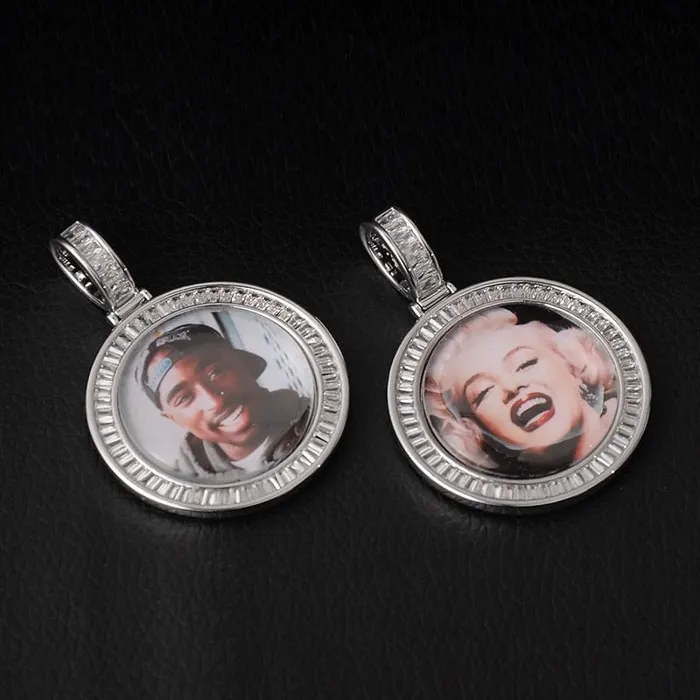 VVS Jewelry Necklaces 3D Custom Baguette Photo Pendant Chain with FREE Name Engraving VVS Jewelry Necklaces 3D Custom Baguette Photo Pendant Chain with FREE Name Engraving