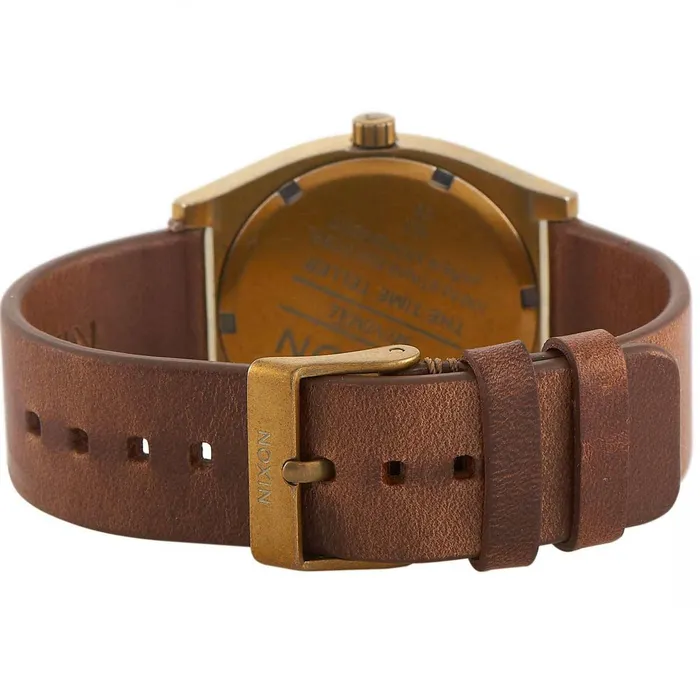 Watches NIXON Nixon Mens Quartz Watch Time Teller Brown Leather Strap YG Steel Case A0453053 Watches NIXON Nixon Mens Quartz Watch Time Teller Brown Leather Strap YG Steel Case A0453053