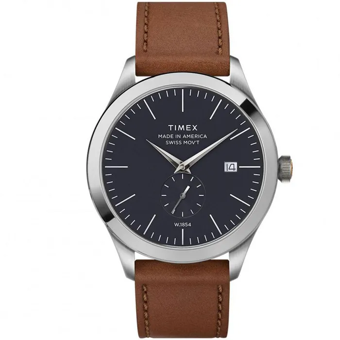 Watches Timex Timex Mens Quartz Watch American Documents Blue Dial Leather Strap TW2R82900US Watches Timex Timex Mens Quartz Watch American Documents Blue Dial Leather Strap TW2R82900US