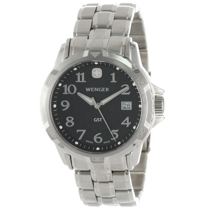 Wenger 78236 Mens GST Black Dial Stainless Steel Bracelet Watch Wenger Bracelets Wenger 78236 Mens GST Black Dial Stainless Steel Bracelet Watch Wenger Bracelets