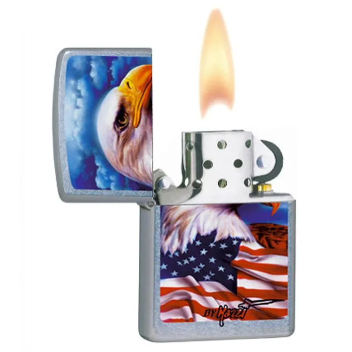 Zippo 24764 Mazzi Street Chrome Freedom Watch Windproof Pocket Lighter Zippo Watches