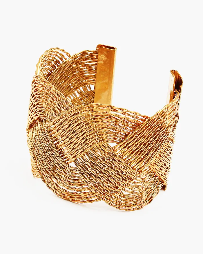 06222023Xshelf Bracelets Weaved Metal Cuff Bracelet 06222023Xshelf Bracelets Weaved Metal Cuff Bracelet