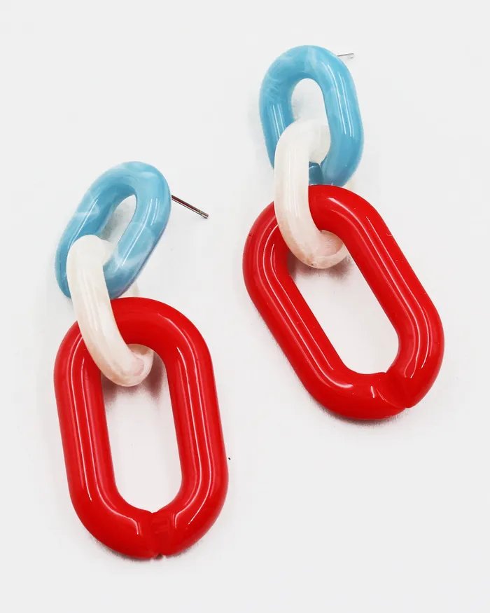 092322 Earrings Resin Chain Link Dangle Earrings
