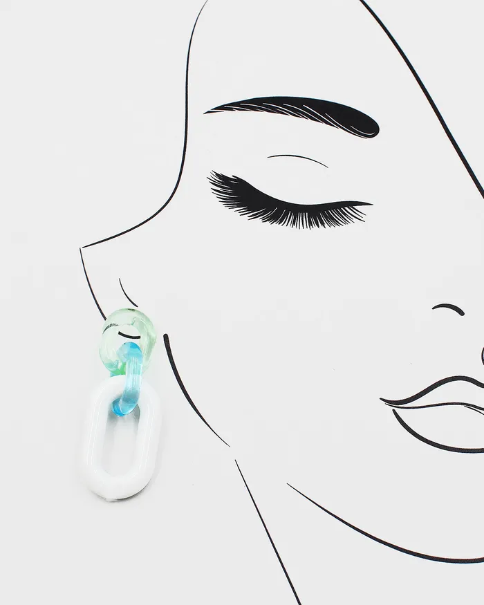 092322 Earrings Resin Chain Link Dangle Earrings 092322 Earrings Resin Chain Link Dangle Earrings