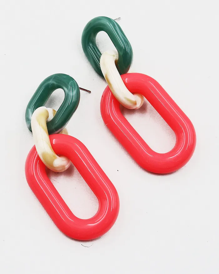 092322 Earrings Resin Chain Link Dangle Earrings 092322 Earrings Resin Chain Link Dangle Earrings