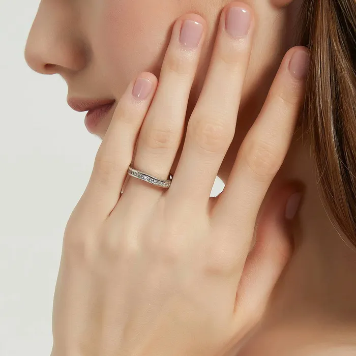 3Stone 1ct CZ Ring Set in Sterling Silver BERRICLE Rings