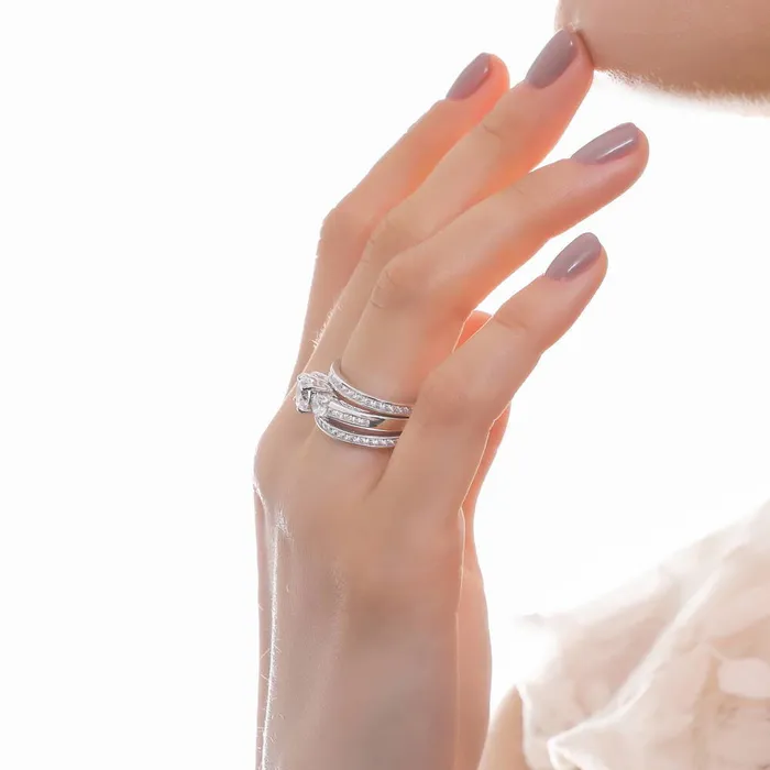 3Stone 1ct CZ Ring Set in Sterling Silver BERRICLE Rings