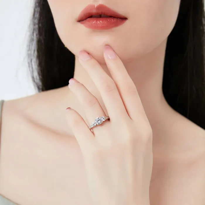3Stone 1ct CZ Ring Set in Sterling Silver BERRICLE Rings