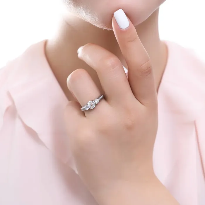 3Stone 1ct CZ Ring Set in Sterling Silver BERRICLE Rings