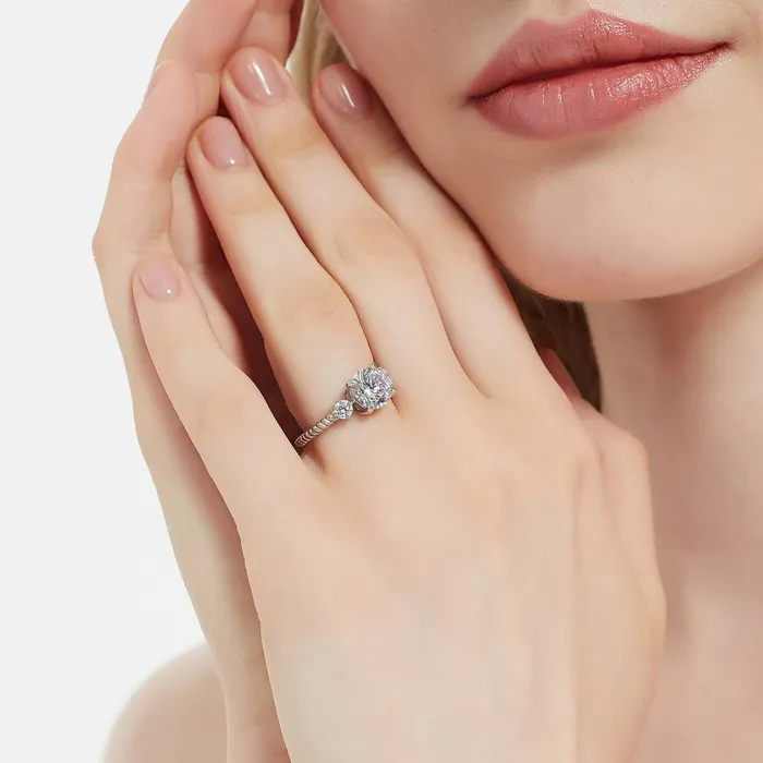 3Stone Woven 2ct CZ Ring Set in Sterling Silver BERRICLE Rings