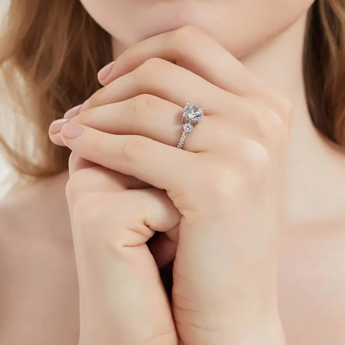 3Stone Woven 2ct CZ Ring Set in Sterling Silver BERRICLE Rings