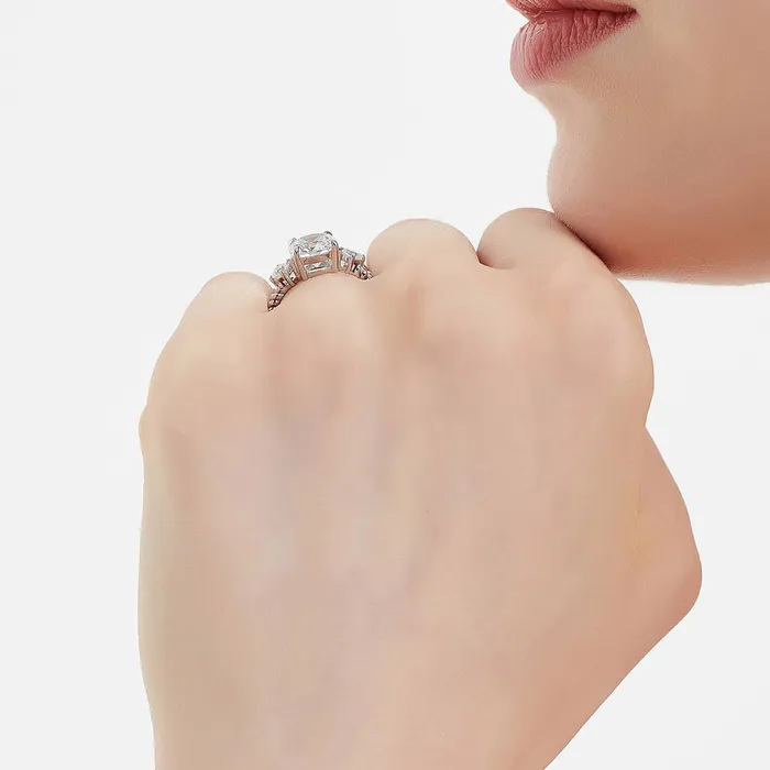 3Stone Woven 2ct CZ Ring Set in Sterling Silver BERRICLE Rings