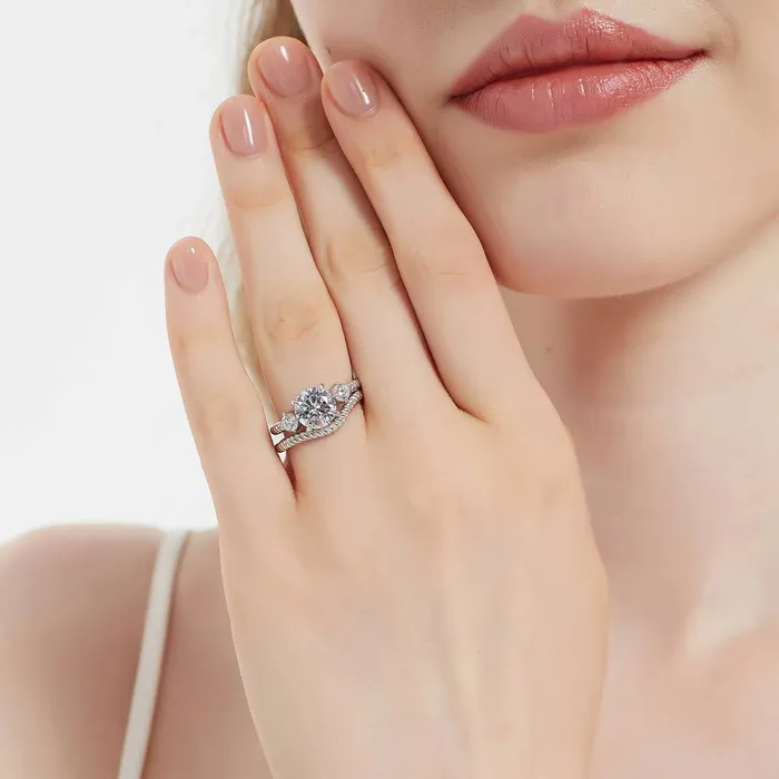 3Stone Woven 2ct CZ Ring Set in Sterling Silver BERRICLE Rings