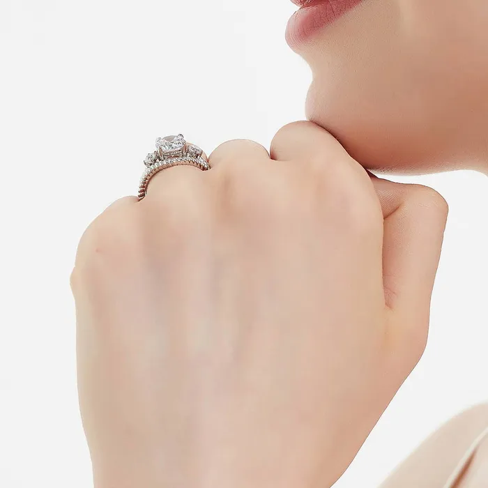 3Stone Woven 2ct CZ Ring Set in Sterling Silver BERRICLE Rings