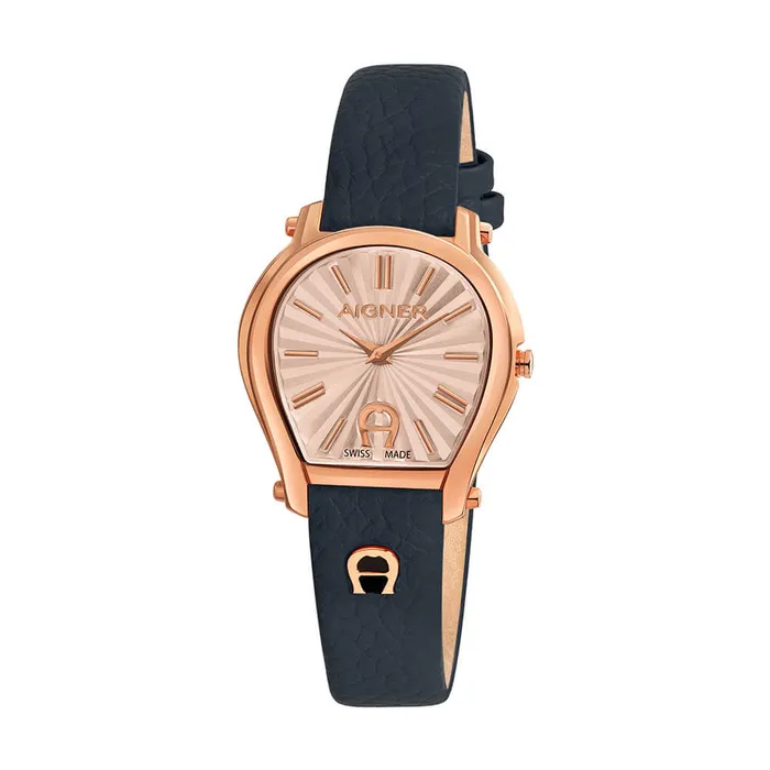Aigner Aigner Pavia Womens Rose Gold Dial Case Blue Leather Strap Watch Watches Aigner Aigner Pavia Womens Rose Gold Dial Case Blue Leather Strap Watch Watches