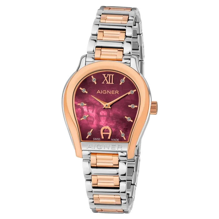 Aigner Watches Aigner Vicenza Burgundy MOP Horseshoe Crystal Dial Womens Watch Aigner Watches Aigner Vicenza Burgundy MOP Horseshoe Crystal Dial Womens Watch