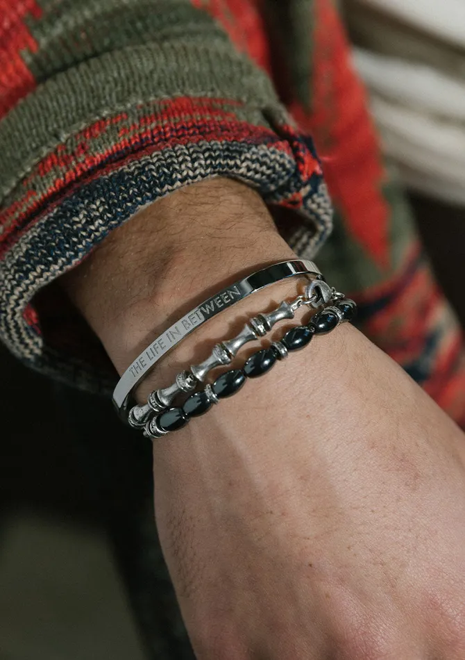 Air and Anchor Bracelets Life In Between Stainless Steel Cuff Air and Anchor Bracelets Life In Between Stainless Steel Cuff