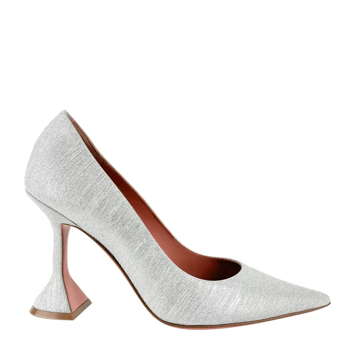 Amina Muaddi Earrings Amina Muaddi Ami Pumps in Brushed Silver