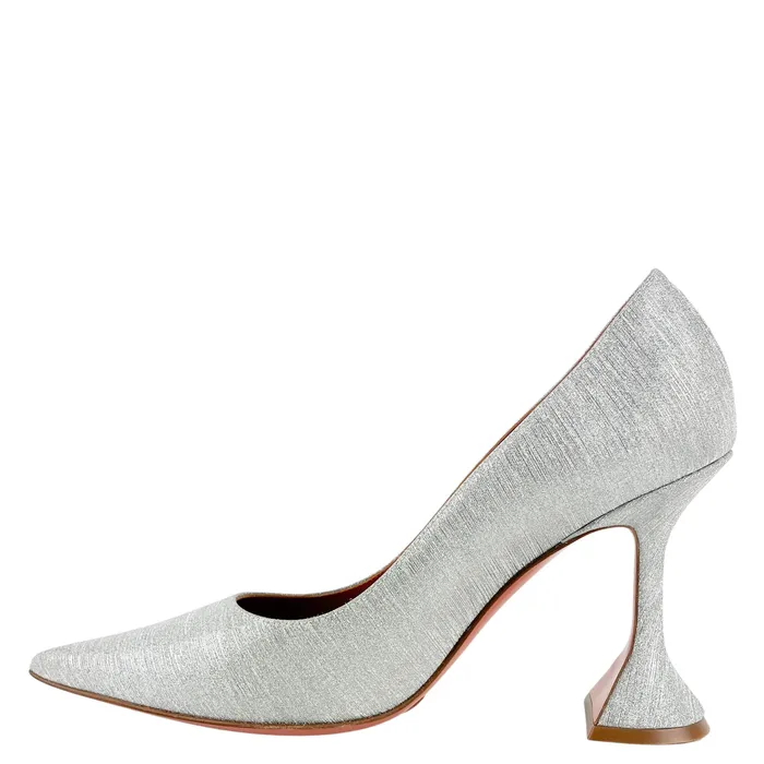 Amina Muaddi Earrings Amina Muaddi Ami Pumps in Brushed Silver