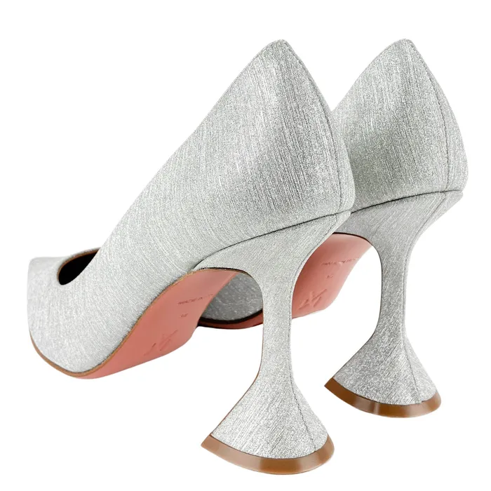 Amina Muaddi Earrings Amina Muaddi Ami Pumps in Brushed Silver