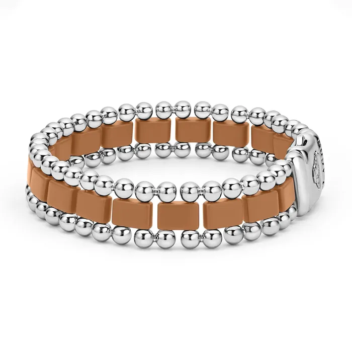 Anthem Matte Tan Ceramic Link Bracelet LAGOS Bracelets Anthem Matte Tan Ceramic Link Bracelet LAGOS Bracelets