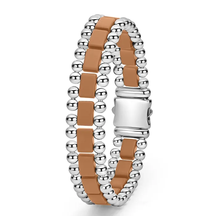 Anthem Matte Tan Ceramic Link Bracelet LAGOS Bracelets Anthem Matte Tan Ceramic Link Bracelet LAGOS Bracelets