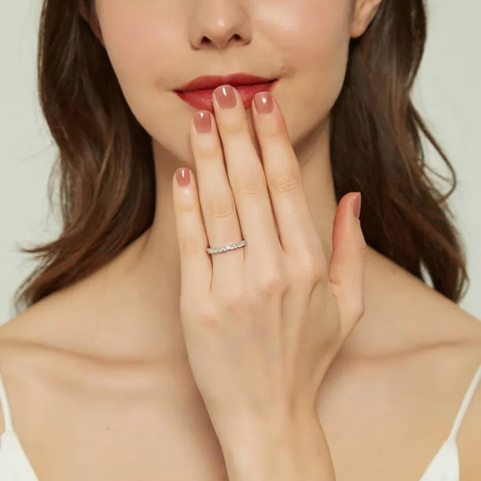 Art Deco CZ Eternity Ring in Sterling Silver BERRICLE Rings
