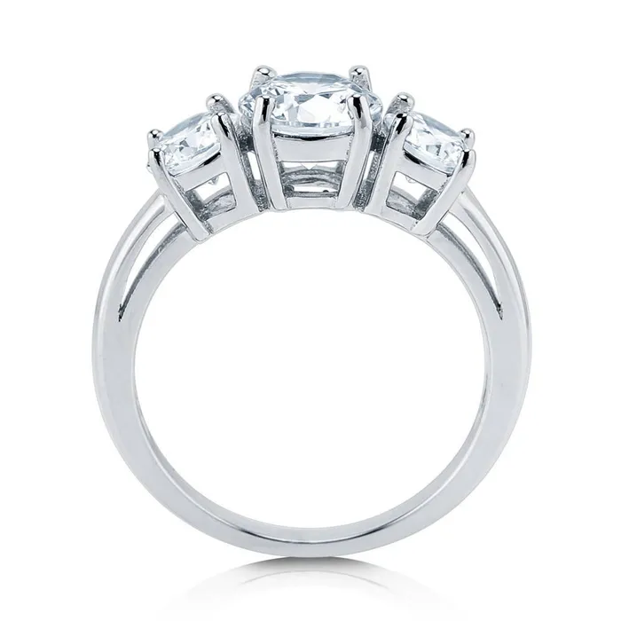 BERRICLE 3Stone 125ct CZ Ring in Sterling Silver Rings