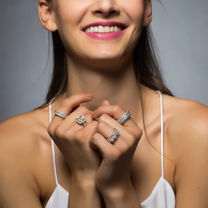 BERRICLE 3Stone 16ct Princess CZ Ring in Sterling Silver Rings