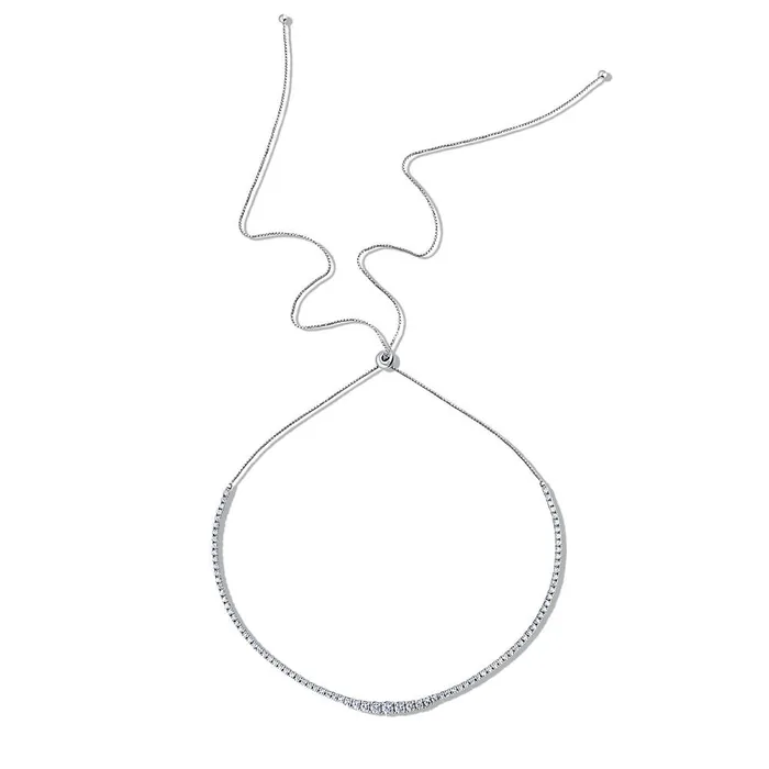 BERRICLE Art Deco Graduated CZ Tennis Necklace in Sterling Silver 2 Piece Necklaces