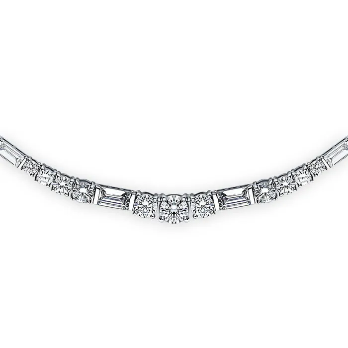 BERRICLE Art Deco Graduated CZ Tennis Necklace in Sterling Silver 2 Piece Necklaces