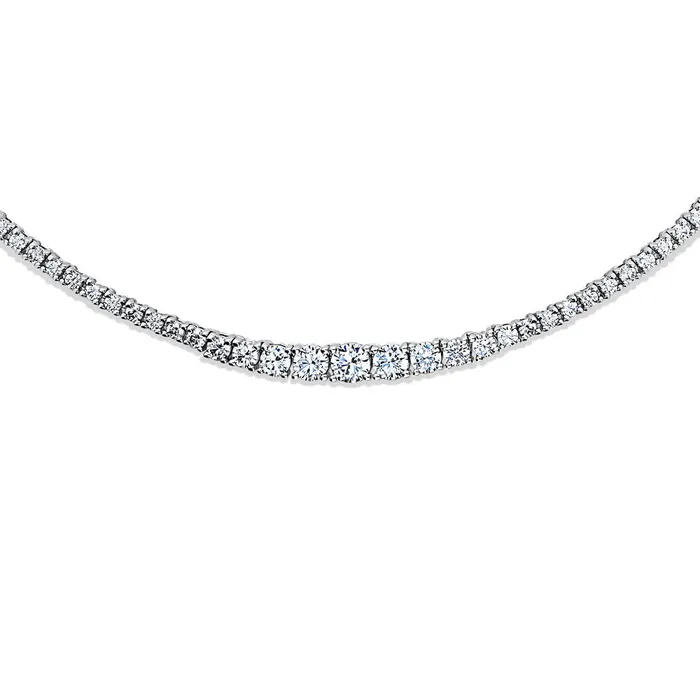BERRICLE Art Deco Graduated CZ Tennis Necklace in Sterling Silver 2 Piece Necklaces